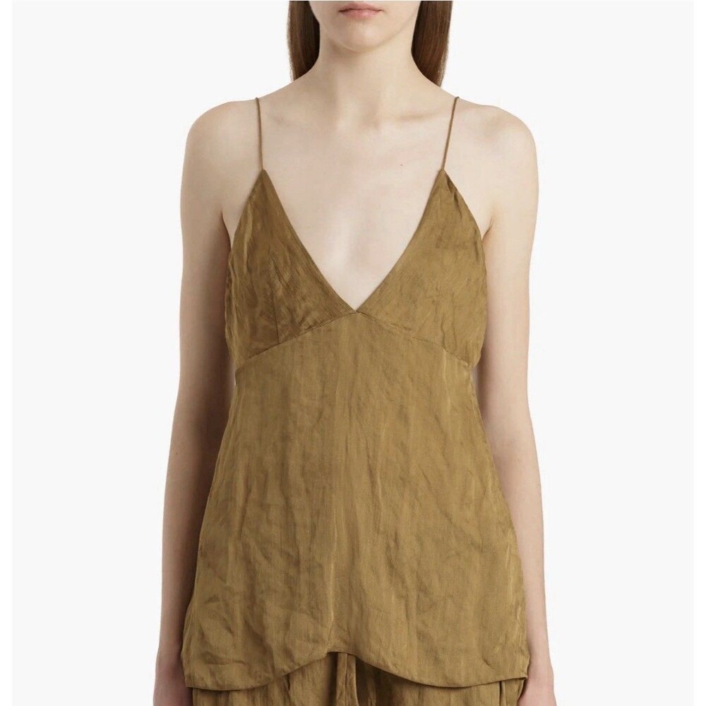 NWT $990 KHAITE Timy Top. Size S Golden Ochre.